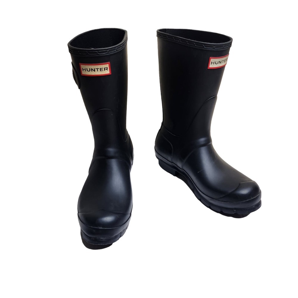 Hunter Original women's black short waterproof rain boots sz 6